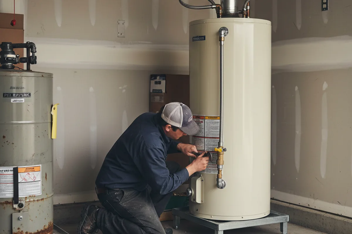Water heater and shutoff valve replacement in Marine City
